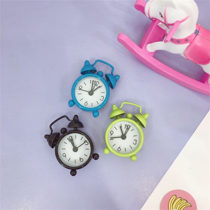 Mini Alarm Clock Electronic Round Number Double Bell Table Digital Quartz Clock Home Decoration Retro Portable Cute Durable