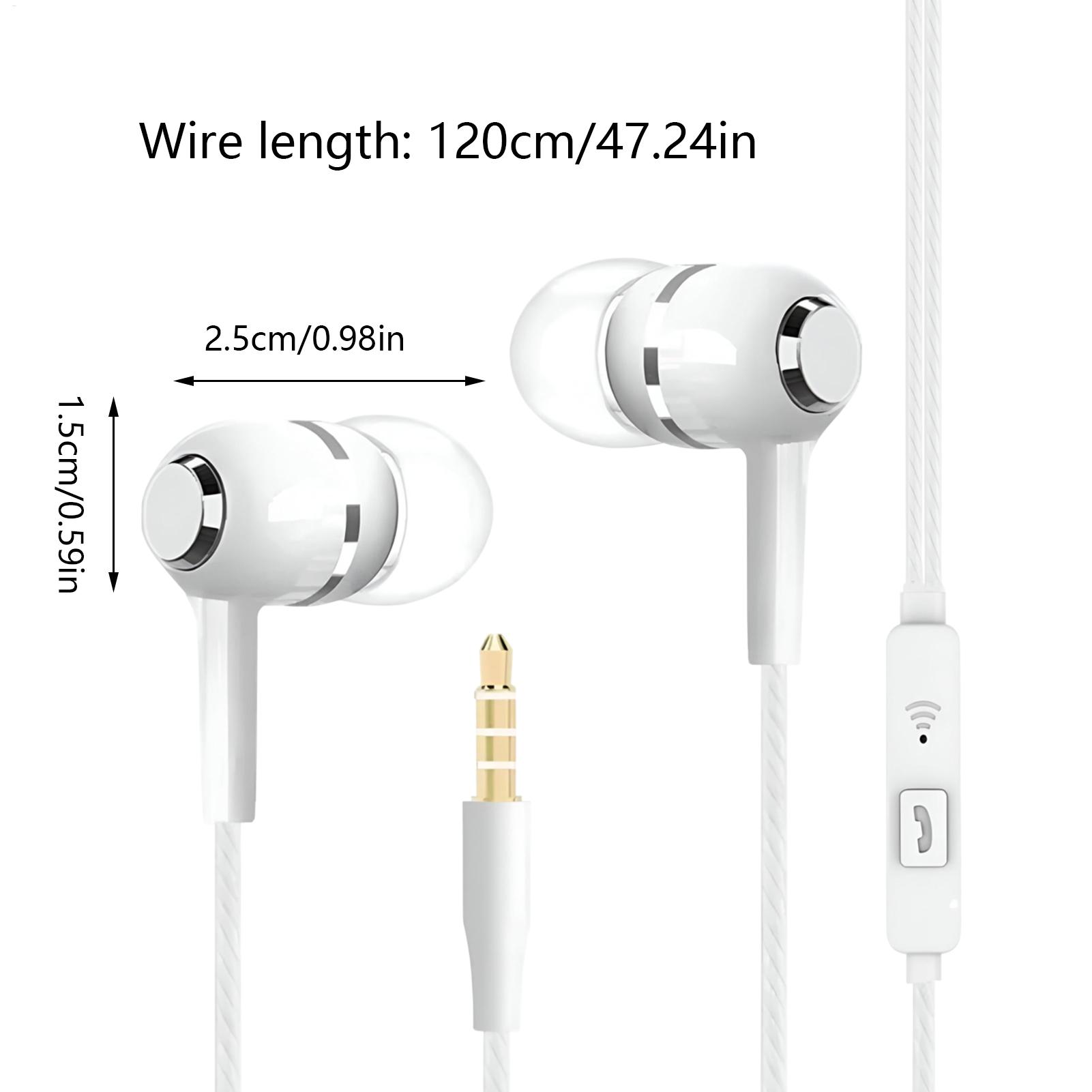 1pcs Universal 3.5mm Wired Headphones Sports Earbuds With Bass Phone Earphones Stereo Headset With Mic Volume Control