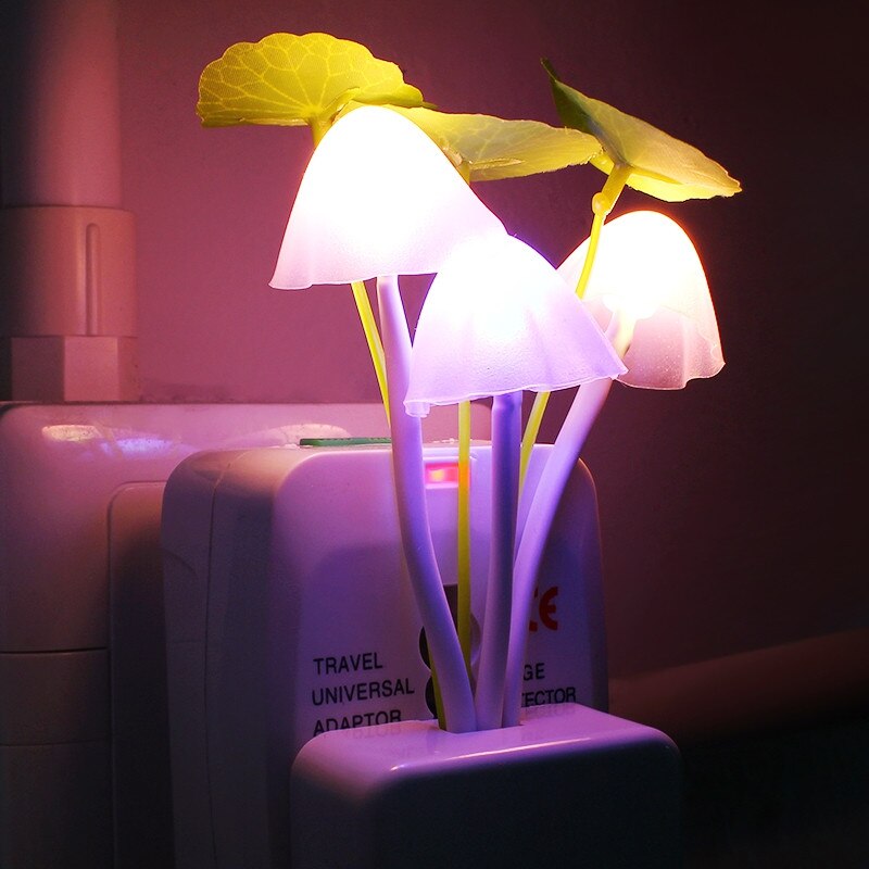 Pilz Nachtlicht Stecker in Lampe LED Nacht Lichter RGB Mit Dämmerungssensor Schlafzimmer Lampe Für freundlicher Baby freundlicher Nachtlicht