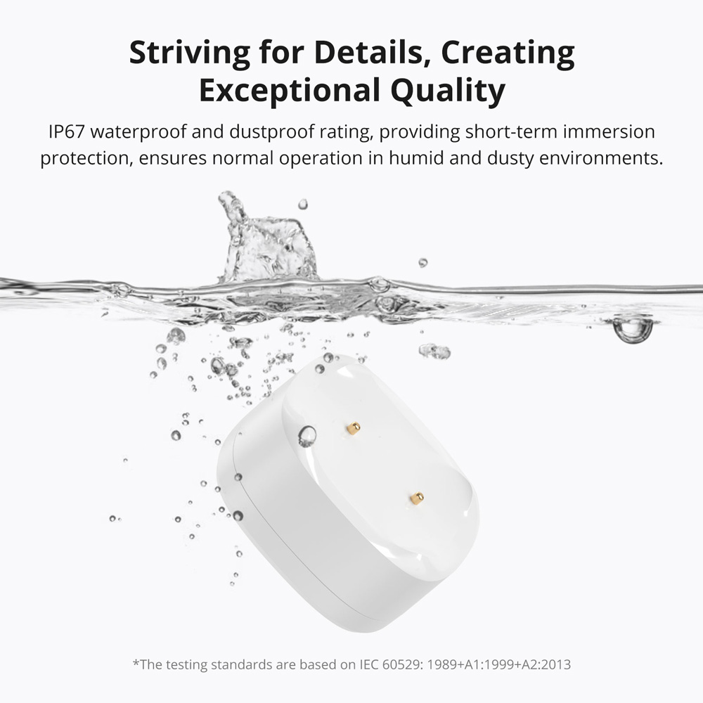 SONOFF SNZB-05P Zigbee slimme waterleksensor Lekkende en druipende detectie Real-time waarschuwing Smart Scence via eWeLink Alexa Google