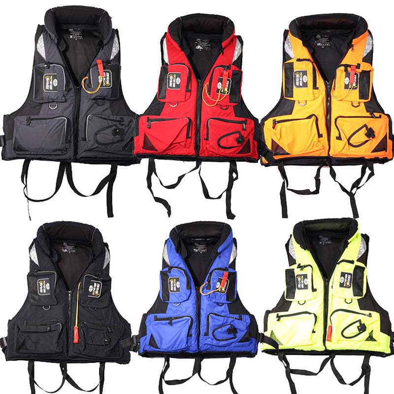 Reflective Fishing Life Jacket Large Size High Buoyancy Life Vest Multi-Function Multi Pocket Outdoor Fishing Boating Vest