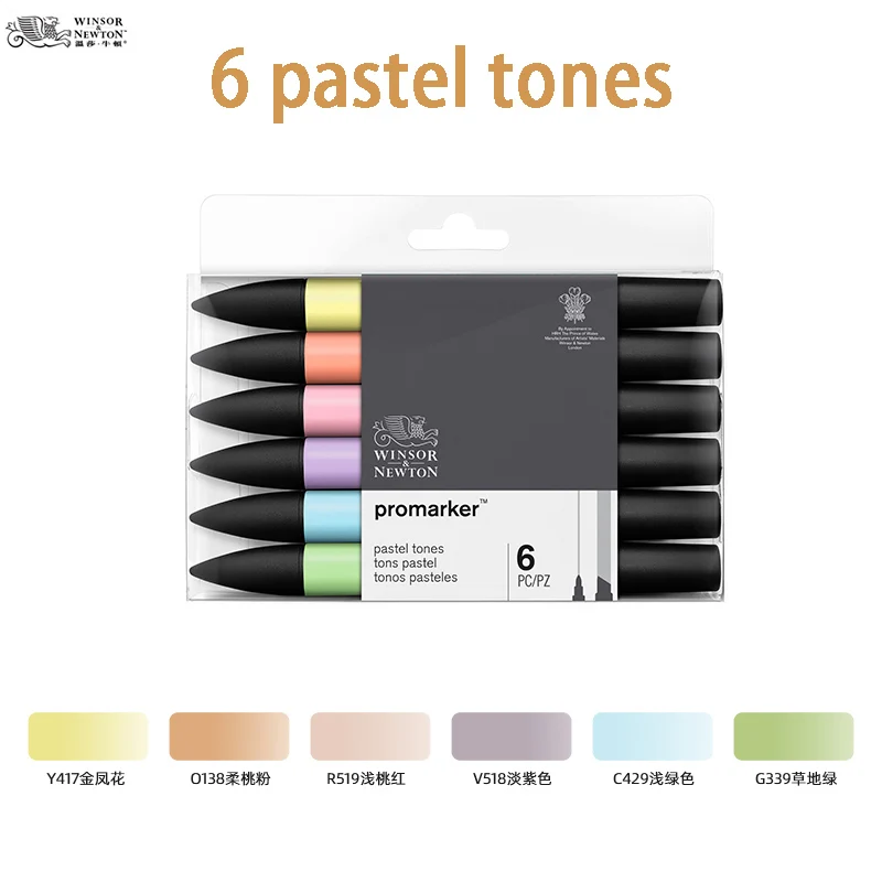 WINSOR & NEWTON Alcohol Based Promarker 6/12/24/48/96 Colors Set Twin/ Double Tip Marker Pens Pro Marker For Artists: Chocolate