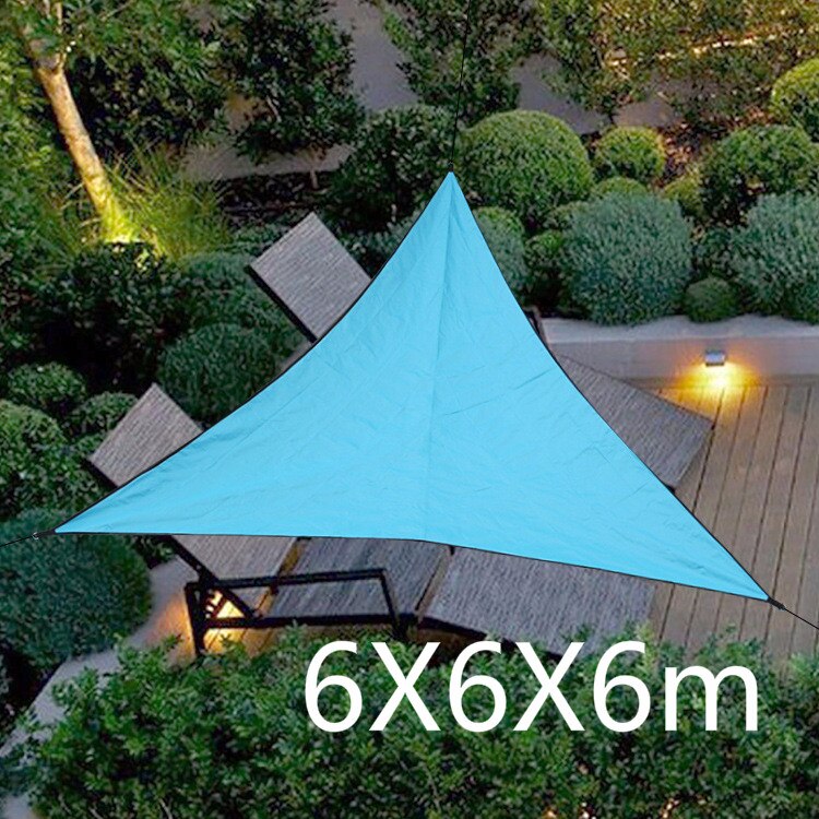 Triangle soleil abri auvent auvent abris Anti-UV soleil ombre voile imperméable tente bâche Portable en plein air Camping pique-nique tissu: 16 6X6X6m