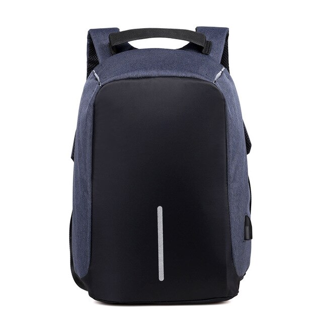 Anti-theft Bag Men Laptop Rucksack Travel Backpack Women Large Capacity Business USB Charge College Student School Shoulder Bags: blue