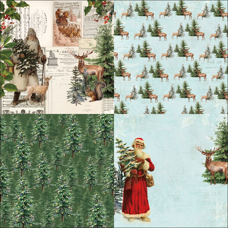 KSCRAFT 12 Sheets Christmas Scrapbooking Pads Paper Origami Art Background Paper Card Making DIY Scrapbook Paper Craft