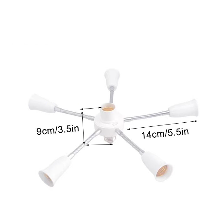 Weiß E27 Licht Sockel Splitter Haushalt LED Lampe Fotografie Sockel Adapter Konverter Einstellbar Multi E27 Glühbirne Adapter: Braun