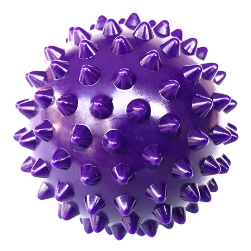 Bola de masaje con púas de 7m, masajeador de mano, pie y cuerpo para aliviar el dolor y el estrés, punto gatillo para el cuidado de la salud, juguete deportivo de Color aleatorio: Morado