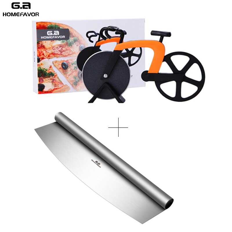 2 Pcs Pizza Cutter Set Sharp Keuken Wiel Mes Rvs Pizza Chopper Fiets Pizza Gereedschap