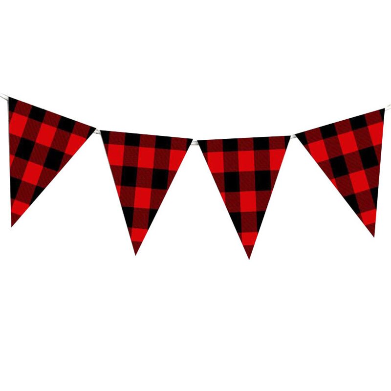 Buffelpläd flagga banderoll skogshuggare vimpel banderoll skogshuggare födelsedag baby shower fest dekoration festtillbehör