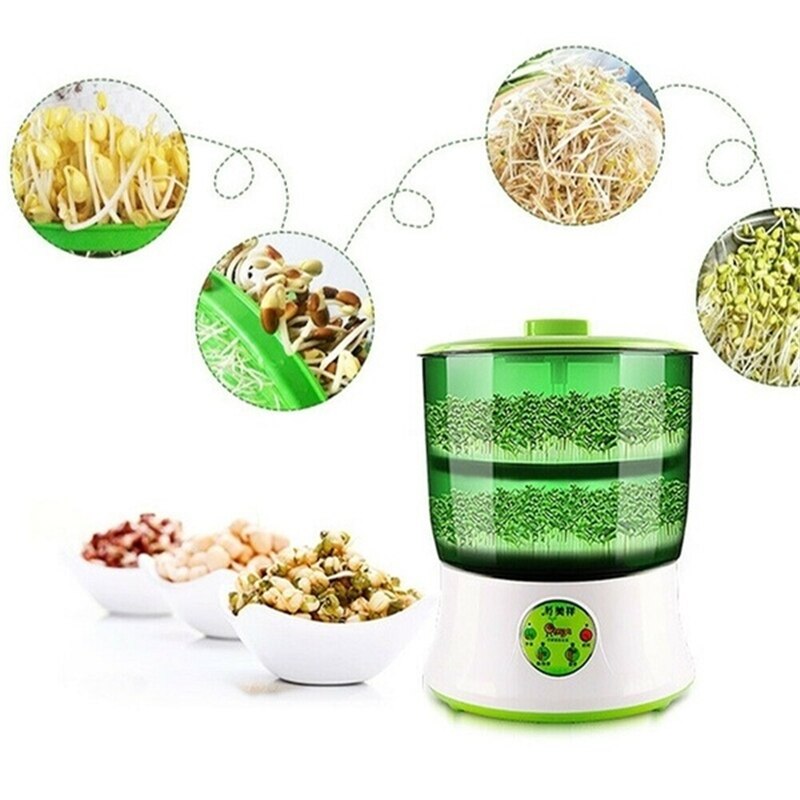 DIY Bean Sprout Maker Thermostat Green Vegetable Seedling Growth Bucket Automatic Bud Electric Sprouts Germinator Machine 110V