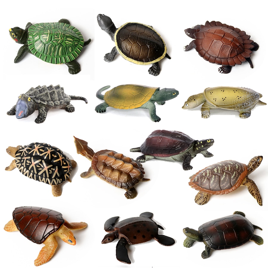 Realistische Plastic Zeeschildpad Levensechte Schildpadden Oceaan Dier Kleine Schildpad Beeldjes Voor Party Favor Decoratie Educatief Speelgoed