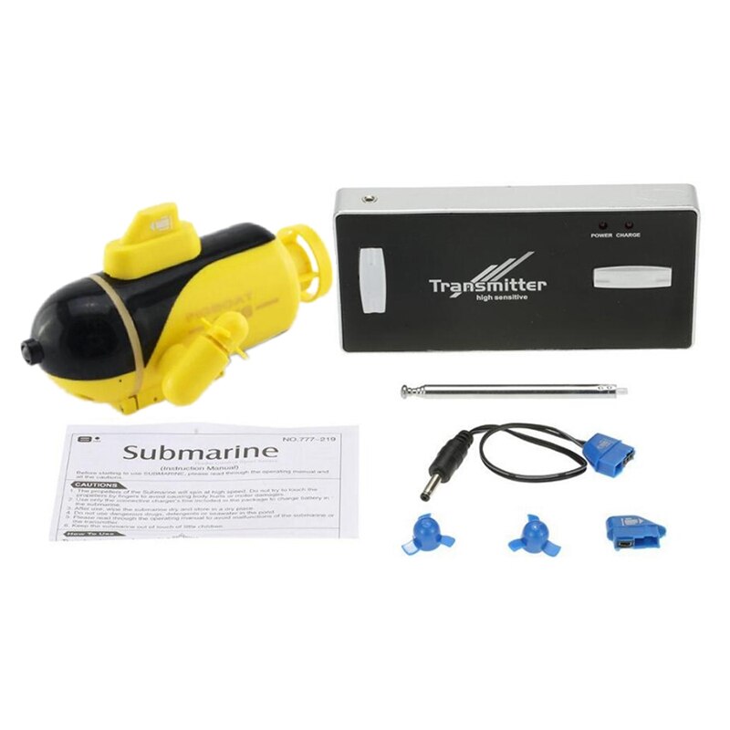 40Mhz Rc Boot Radio Control Submarine Rc Submarine Met Licht Speelgoed Voor Kinderen Rtr Geel
