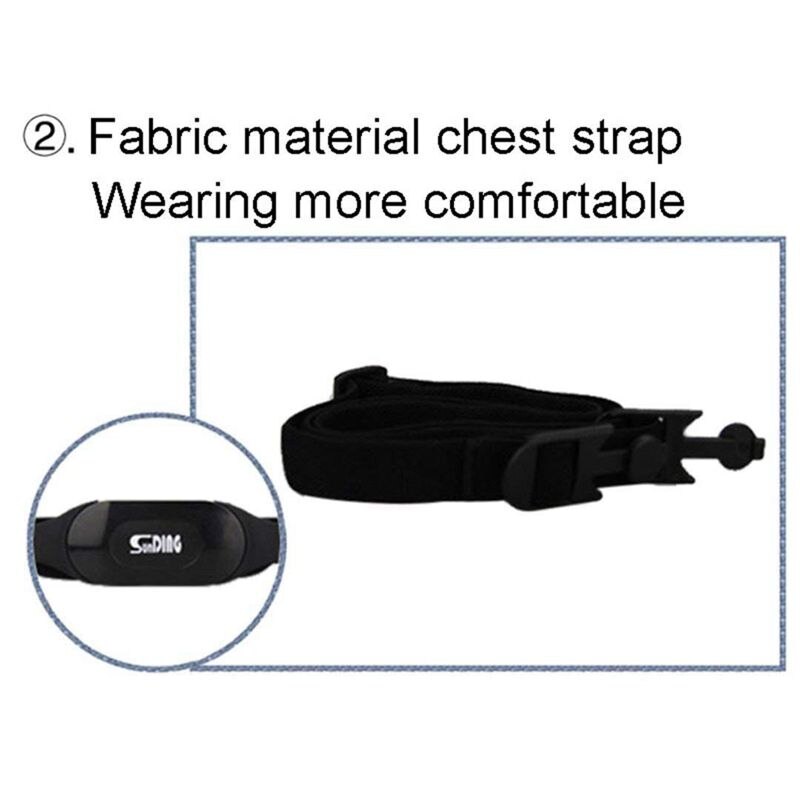 SunDING Bluetooth 4.0 ayarlanabilir kablosuz spor nabız monitörü göğüs ...