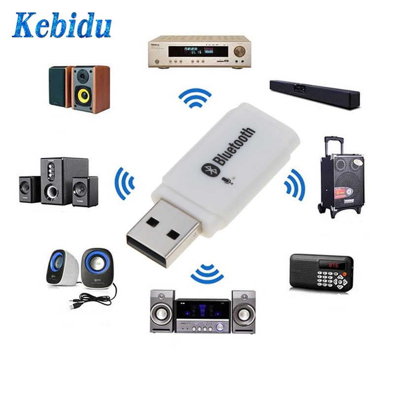 Kebidu Bluetooth 5.0 Mini USB Wireless Adapter Audio Stereo Receiver Car kit with microphone for compute Car player speaker
