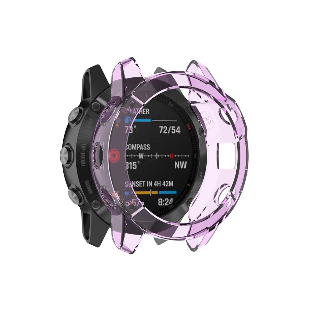 Protection Frame Shell For Garmin Fenix 6 6S 6X Case Replacement TPU Cover for Fenix 6 6s 6x pro smart watch accessories Shell: Purple / For Fenix 6 6 Pro