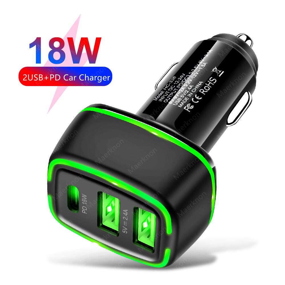 Pd 3 Poorten Snelle Autolader Quick Charge 3.0 4.0 Oplader Voor Xiaomi Ipone 12 Pro Max Huawei Samsung Galaxy fast Charger In Auto