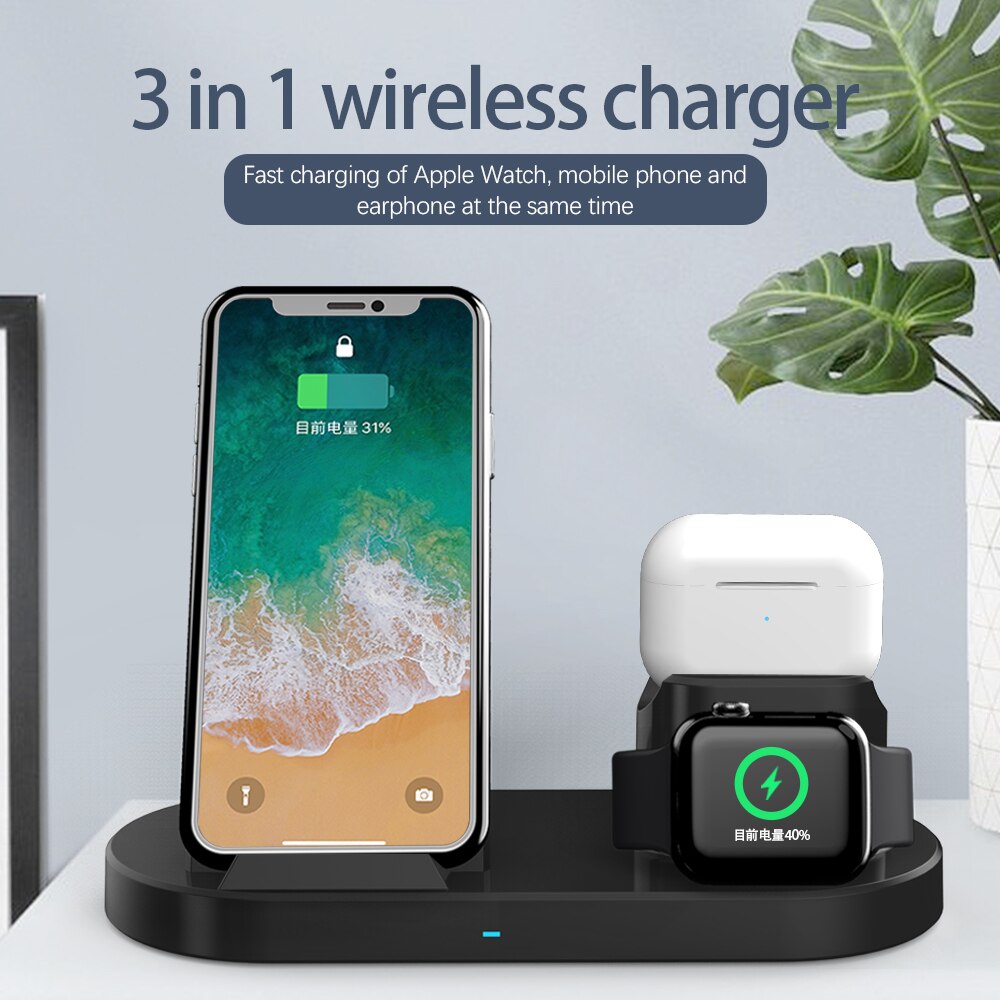 3 in 1 Wireless Charger Fast Charging For iPhone11 Pro XR XS Max 8 for Apple Watch 2 3 4 5 6For AirPods Pro 3 2 Wireless