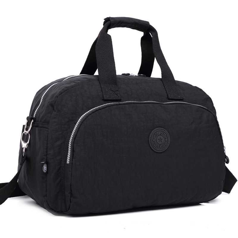 Lässige tragetaschen, nylon-schultertaschen, wochenendtaschen, umhängetaschen für herren, damengepäck, handgepäck, reisetaschen: Schwarz