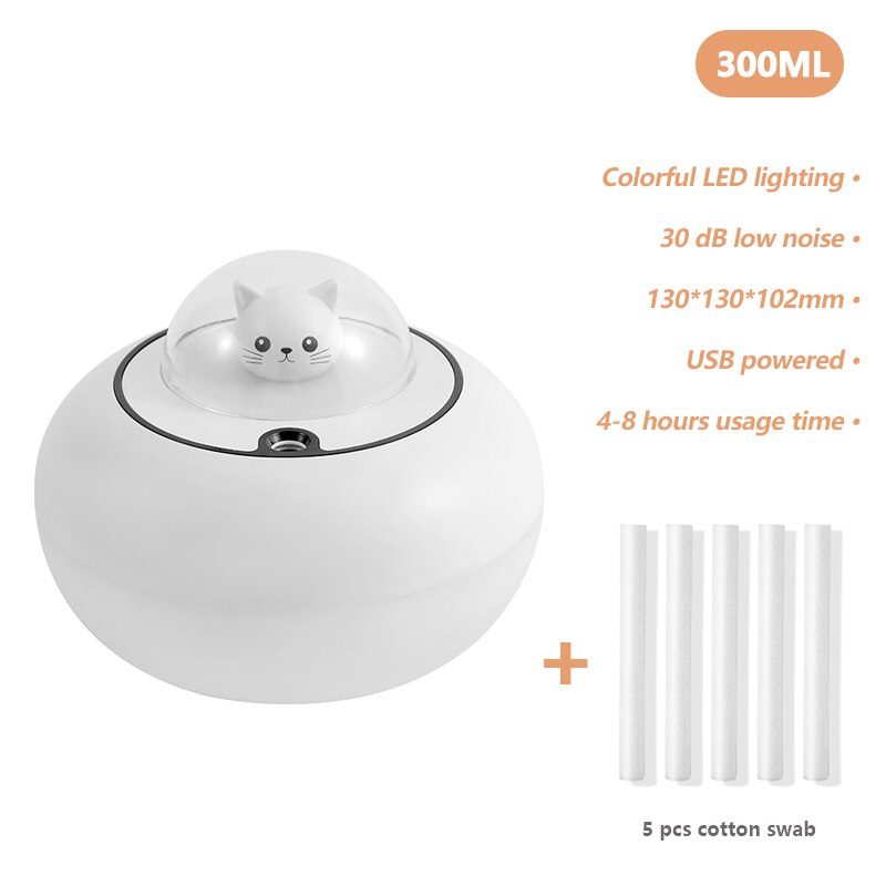 Lovely Cat Air Humidifier USB Aromatherapy Mist Maker Fogger with LED Lamp Mini Portable Ultrasonic Aroma Diffuser Air Purifier: 09