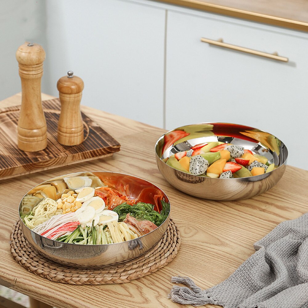 Roestvrij Staal Salade Kommen Soep Rijst Noodle Ramen Kom Keuken Servies Voedsel Container