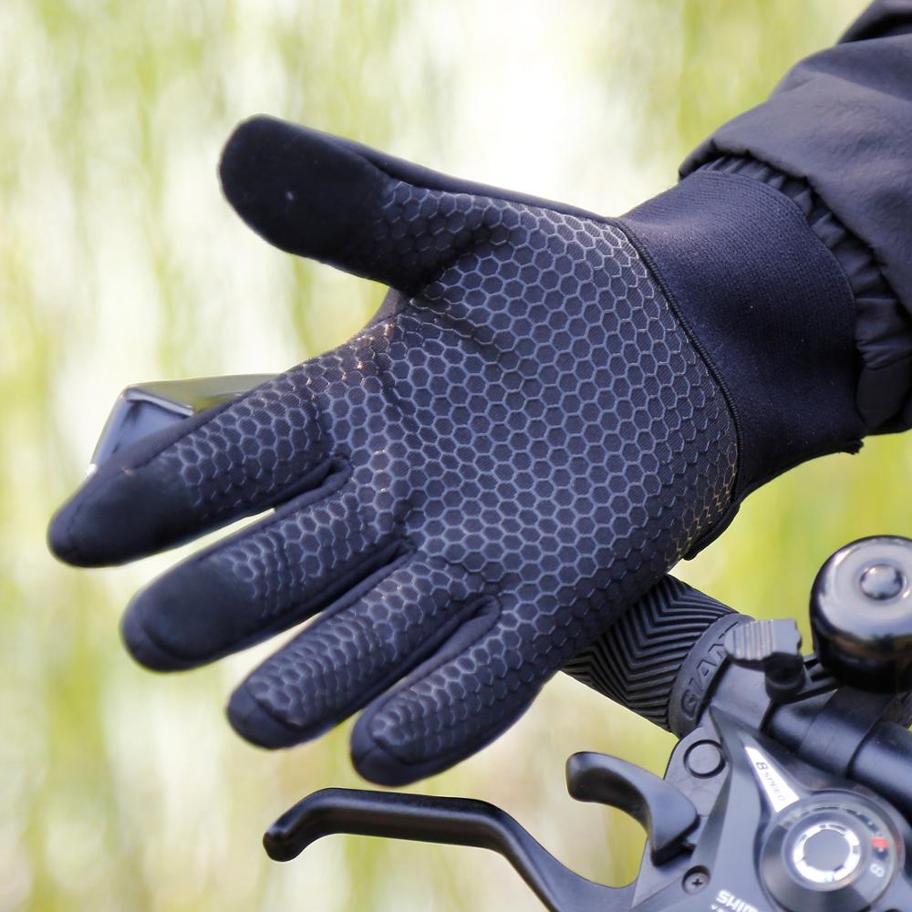 Vindtæt cykelhandsker berøringsskærm skridsikker fuld finger cykel handske guantes ciclismo termisk varm mtb handske mænd kvinde