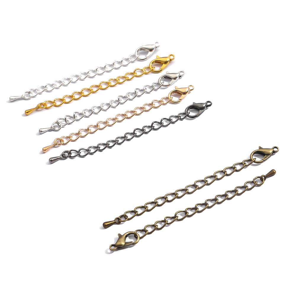 10 pièces 6 couleurs collier Extender Bracelet Extender Extension queues bricolage artisanat bijoux trouver des connecteurs assortis