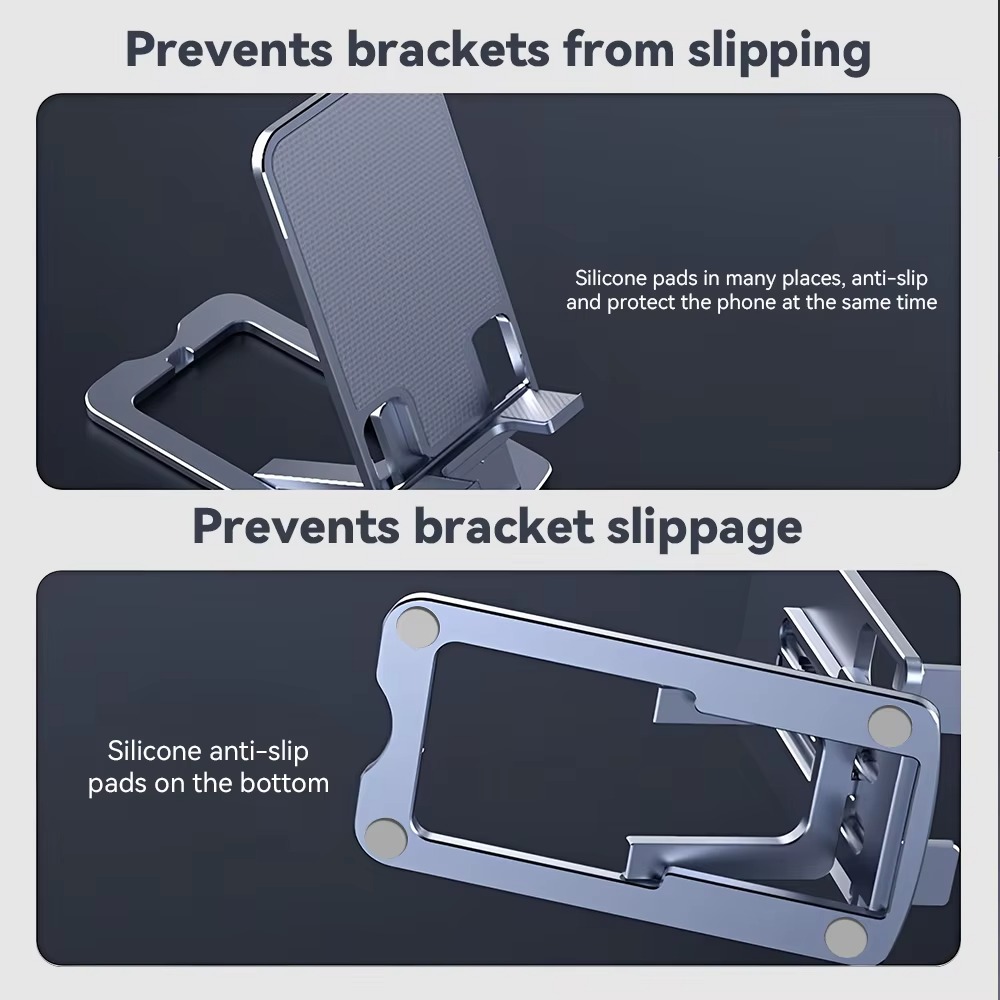 Universal Adjustable Foldable Desktop Phone Stand -Height & Angle Adjustment for All Smartphones Mobile Support Holder All Phone