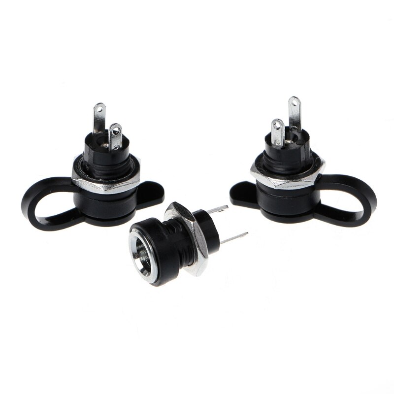 5 Pcs DC-022B Power Supply Jack Socket Female Panel Mount Connector 5.5 x 2.1mm w/Cap