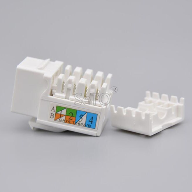 SeTo RJ45 Cat6 de red Gigabit módulo Lan Cat6 conector Keystone para placa de pared hembra