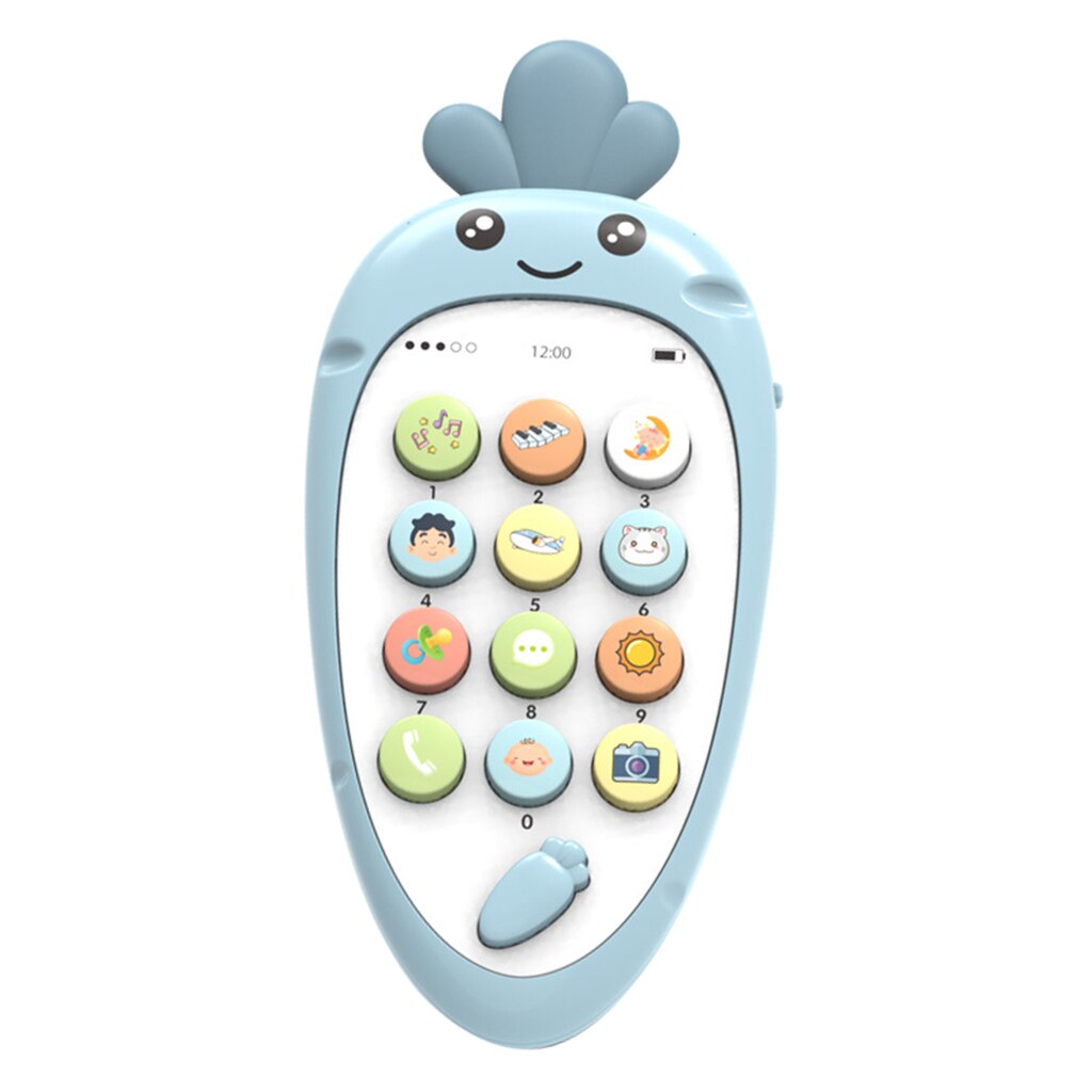 Simulerede telefoner baby spædbarn musikalske mobiltelefoner børn telefonbørn: Blå