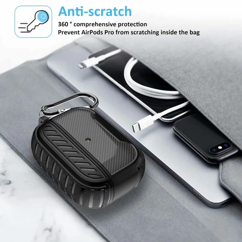 Carbon Fiber Earphone Case for Apple Airpods Pro Case for Airpods 1 2 3 Soft Shell Shockproof Cover Case for Air pods 1 2 3 Pro