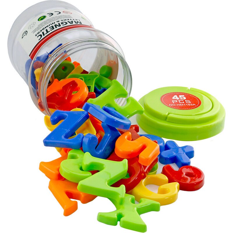 Magnetic Alphanumeric Alphabet Educational Refrigerator Magnet(26 Capital Letters+10 Numbers+6 Notation) 1 Set