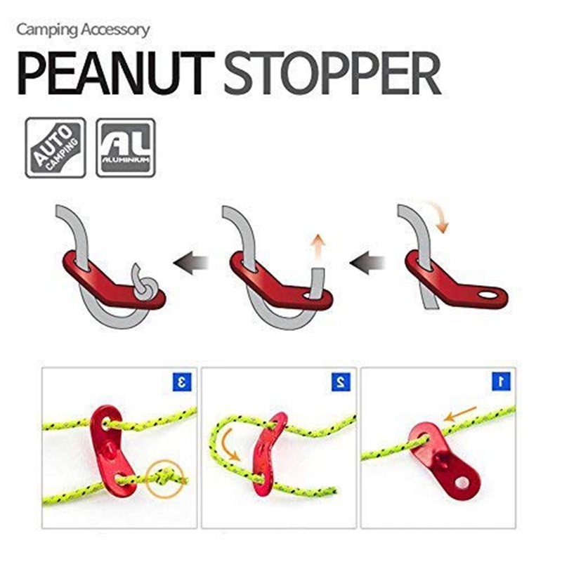Tensor Paracord 40 uds, ajustador de línea Guyline, cordón de aluminio ultraligero fuerte, hebilla de viento, cuerda con gancho, mosquetón, figura Faste
