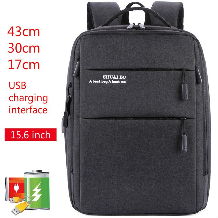 Laptop USB Backpack Anti Theft Men Laptoptas Travel Daypack Male Notebook Computer Backpack For Macbook Air Pro 15 ASUS DELL: Black619