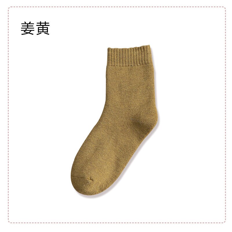 1pair Winter Thick Warm Wool terry towel Women Sock Vintage Christmas soild Socks Colorful Socks Loop socks Cotton socks