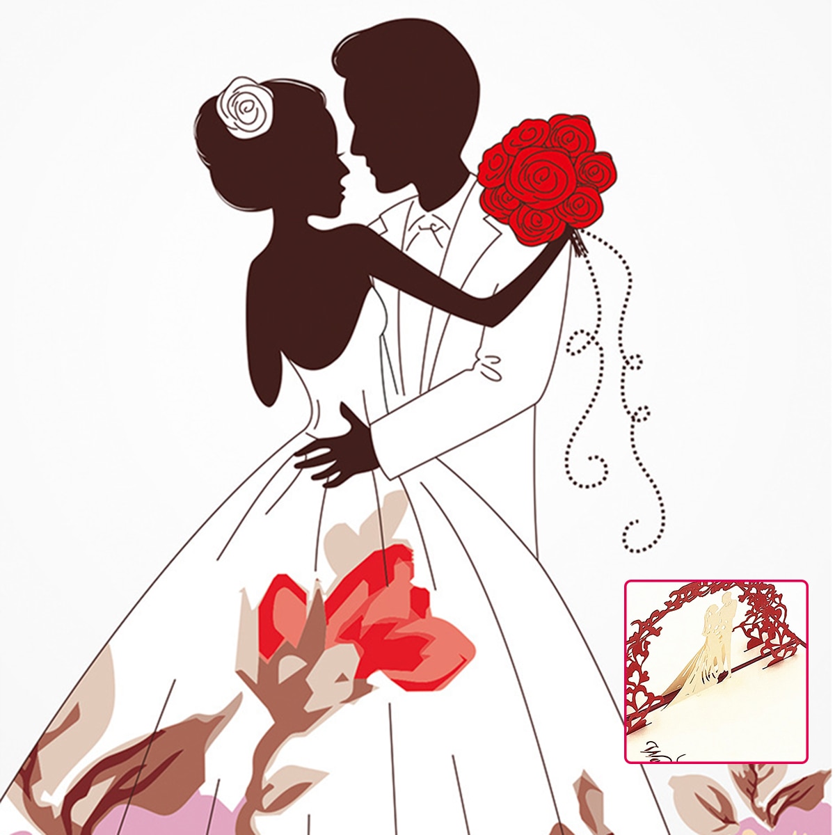 Tarjetas Pop-UP 3D, de San Valentín, postal de amor, invitaciones de boda románticas, tarjetas de felicitación, de aniversario