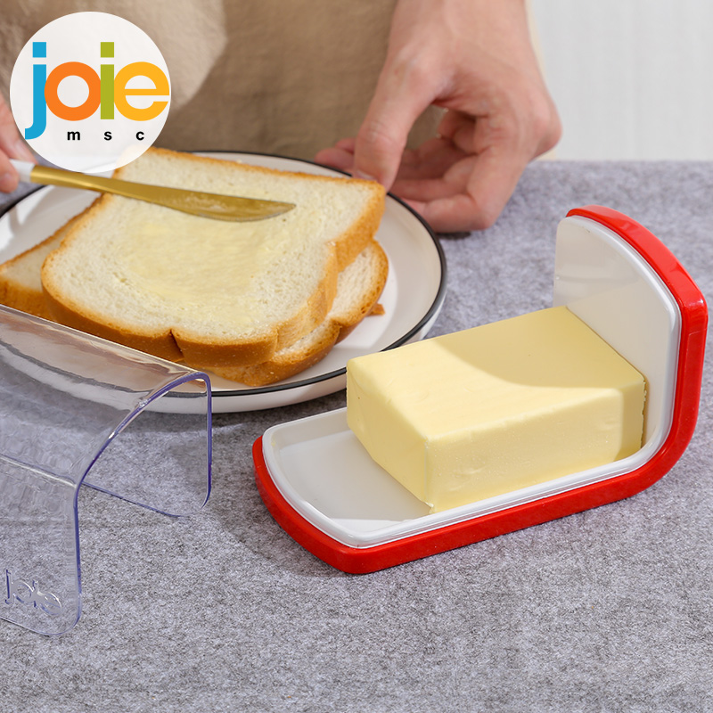 JOIE Cheese Storage Tray Butter Dish Container Box Transparent Plastic Cheese Server Keeper With Lid Cheese Board Kitchen Tools