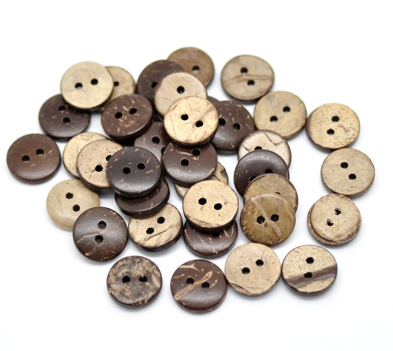 13-50Mm Brown Coconut Shell Naaien Knoppen 2 Gaten Ronde Knop Voor Kleding Scrapbooking Kledingstuk Naaien Accessoires Diy ambachten