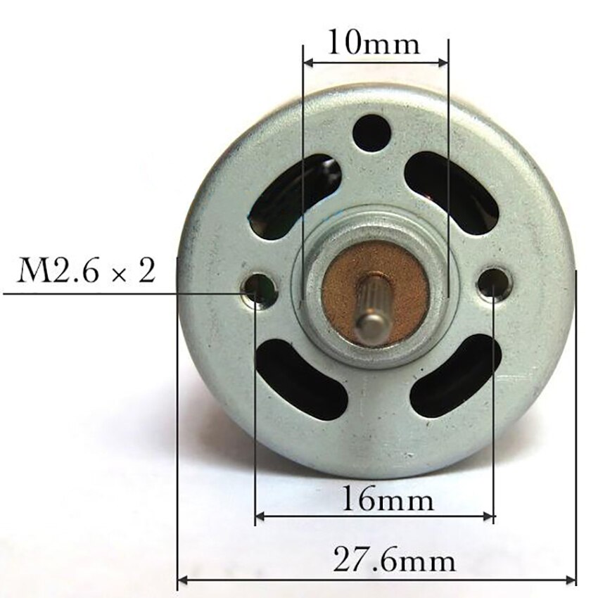 Rs380 dc motor med 4 kylhål  dc 4.5v-7.2v 18000-28800 varv / min höghastighets likströmsmotor för diy ship car rc modeller axel dia 2.35mm