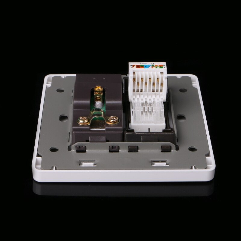 Eléctrico RJ45 Red + TV + enchufe de antena de montaje en pared Coaxial placa Panel de salida Super