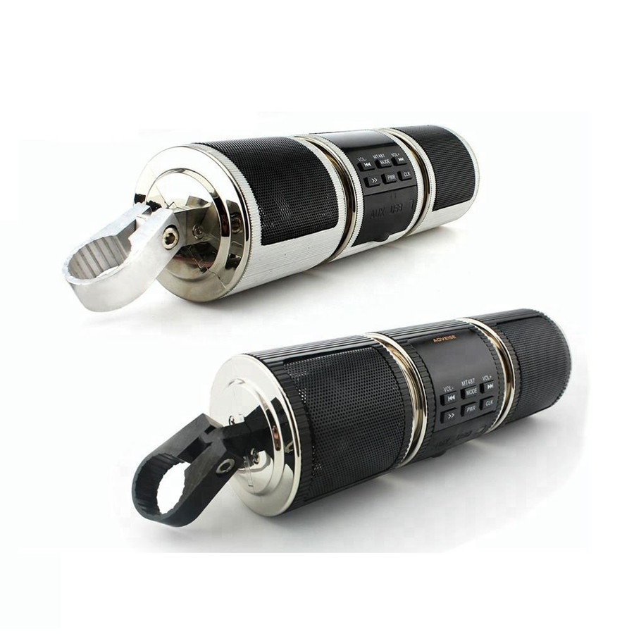 Motorcycle Speaker Bluetooth V2.1+ EDR Audio Water-resistant Motorbike Stereo Speaker Moto Radio USB TF MP3 Player