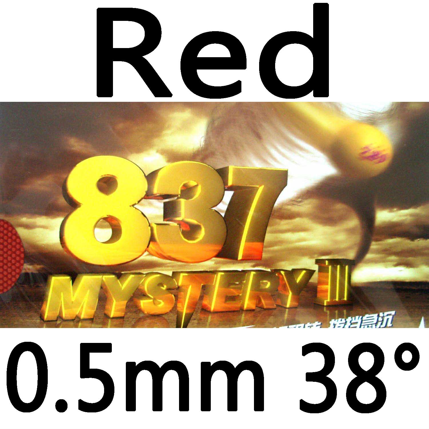 RITC 729 Friendship 837 Mystery III Long Pips-Out Table Tennis Rubber With Sponge: Red 0.5mm H38