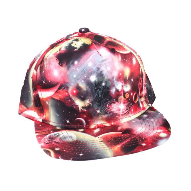 nueva galaxia cielo estrellado gorra de béisbol mujeres hombres hip-hop sombrero al aire libre Snapback gorra gorras planas Casual galaxy snapback: Rojo