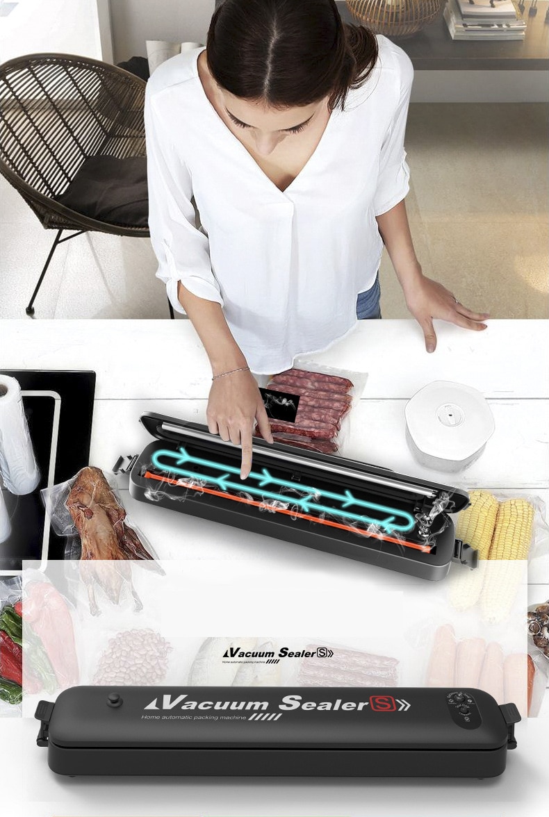 Food Vacuum Sealer Draagbare Voedsel Fruit Vacuüm Sealer Verpakkingsmachine Verpakker Inclusief 15 Pcs Tassen Voor Huishoudelijke EU/US /UK Plug