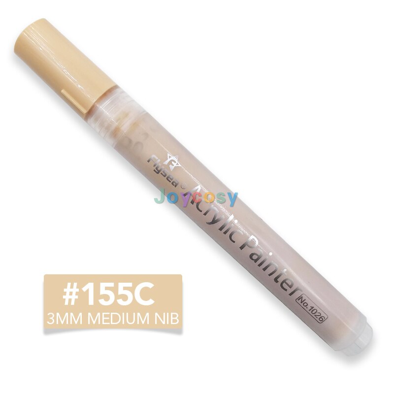 FLYSEA Acryl Farbe Marker Stifte, Haut Tonne Farben, 3mm Spitze, Prämie Wasserdicht dauerhaft Farbe Kunst Marker Kuli: 155C 5Stck(1 viel)