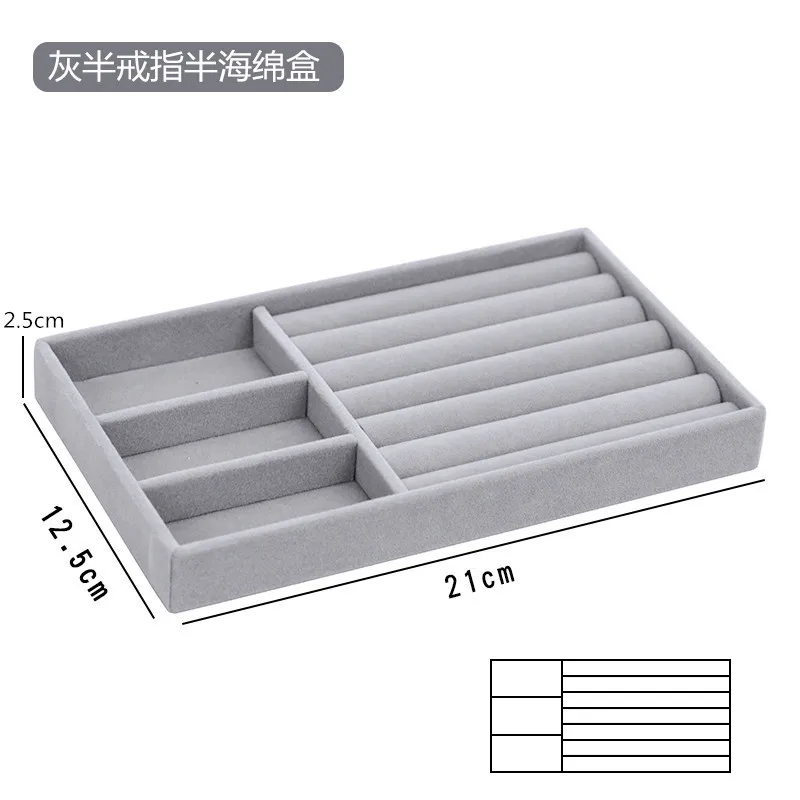 Fluwelen Sieraden Opbergdoos Ketting Stapelbaar Display Lade Armband Oorbel Organisatoren Diy Handwerk Lade Box Grey: Blauw