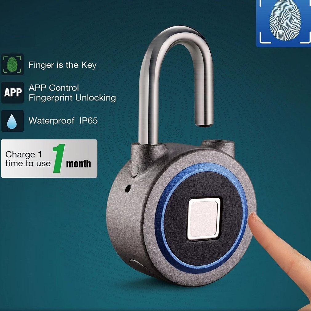 FB50 APP Unlock Fingerprint Lock Padlock Keyless Portable Anti-Theft IOS Android Phone Control Cabinet Padlock