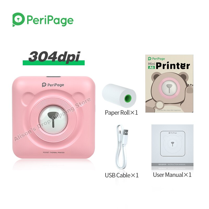 58Mm Peripage Pocket Mini Draagbare Bluetooth Printer Telefoon Foto Draadloze Hd Thermische Label Printer Voor Android Ios Telefoon: Pink Printer