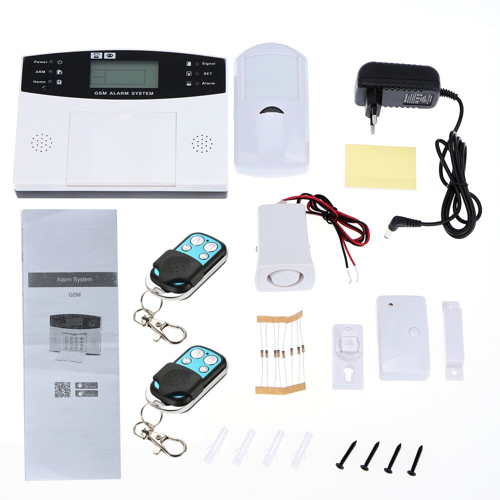 Trådlöst gsm sms hem inbrottslarmsystem detektor sensor kit telefon app fjärrkontroll 433 mhz 1527