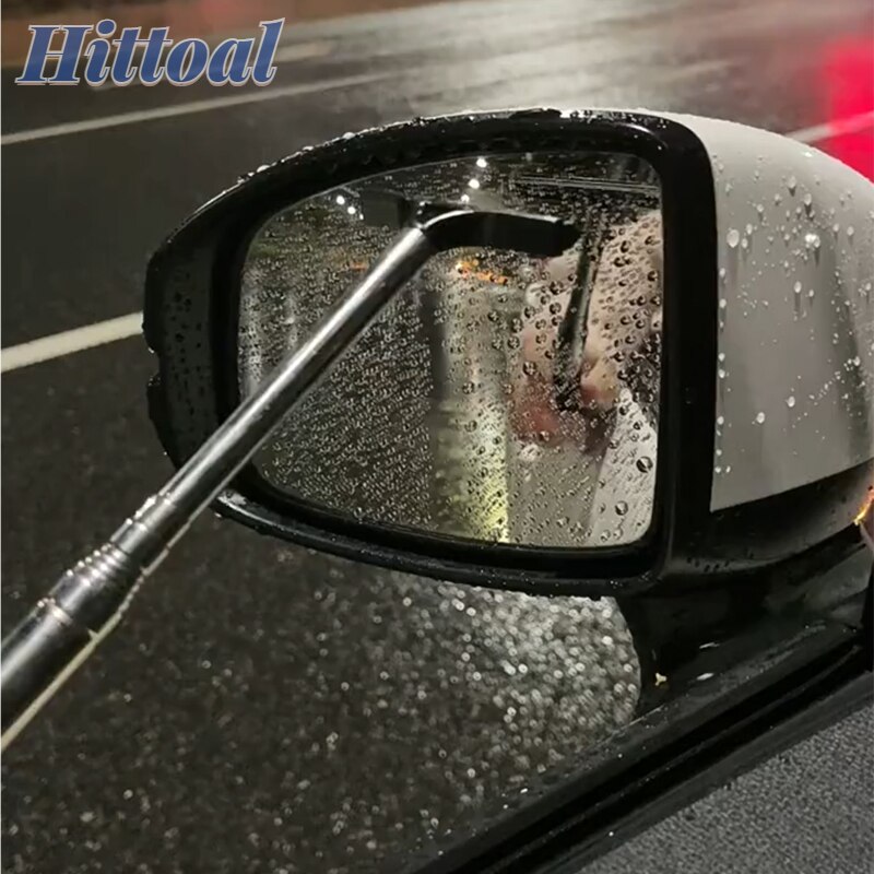 Spiegel Borstel Auto Side Ruitenwisser Uitschuifbare Achteruitkijkspiegel Ruitenwisser Glas Removal Brush Clean Tool Conditioning Zuigmond Mist Cleaner